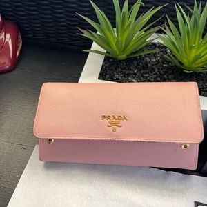 Prada Pink Saffiano Wallet